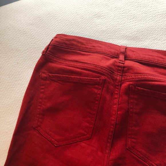 FREE PEOPLE STRAIGHT LEG RED DENIM - Picture 4 of 5